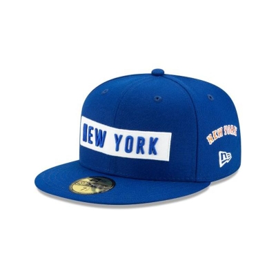 New York Mets Gorra | New Era MLB Boxed Wordmark 59fifty Fitted Cap Mexico - Azules